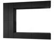 Hängende TV-Wohnwand mit LED-Beleuchtung für das Wohnzimmer Sorelle Schwarz Matt