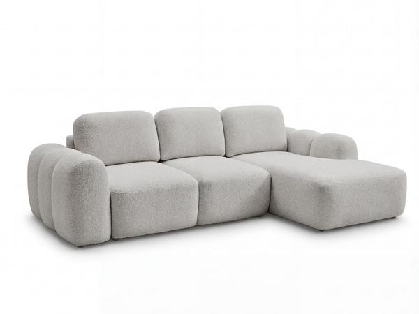 Ecksofa L-Form mit Schlaffunktion und Bettkasten Avelin Rechts Grau