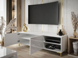 TV-Schrank im Glamour-Stil mit gefrästen Fronten und goldenen Beinen Vionel Weiß glänzend