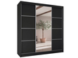 Schiebetürenschrank mit Spiegel 200 cm Vello Schwarz