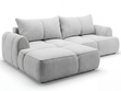 Ecksofa L-Form Links mit Schlaffunktion und Bettkasten Bonno Grau