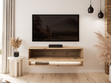 Hänge TV-Schrank 90 cm für Wohnzimmer mit LED-Beleuchtung Aurelie Artisan Eiche