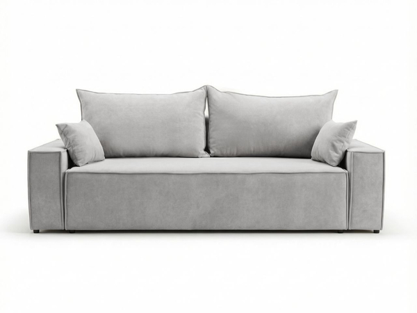 Schlafsofa mit Bettfunktion und Bettkasten Sivra Hellgrau