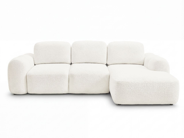Ecksofa L-Form mit Schlaffunktion und Bettkasten Avelin Rechts Creme
