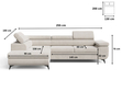 Ecksofa L-Form mit Schlaffunktion und Bettkasten Argon Rechts Grau