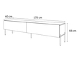 TV-Lowboard mit zwei Türen auf schwarzen Beinen 175 cm mit LED-Beleuchtung Sorelle Schwarz Matt