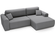 Ecksofa mit Schlaffunktion und Bettkasten Belvio rechts Dunkelgrau