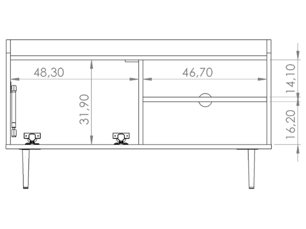 TV-Lowboard mit Türe 100 cm Vasa Braun
