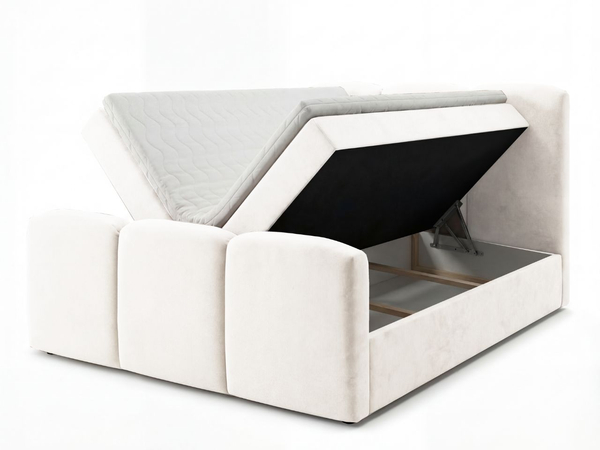 Boxspringbett mit Bettkasten 120x200 Campi Creme