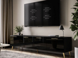 TV-Lowboard mit Türen auf Goldenen Metallbeinen 200 cm Noaé Schwarz Hochglanz