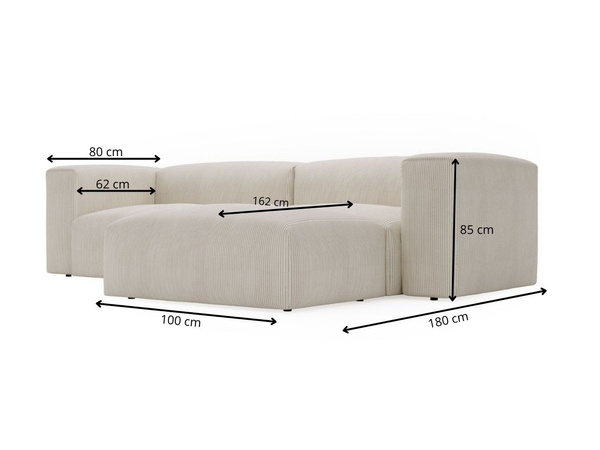 Ecksofa L-Form Rechts Moderne Cord Ecksofa Landi Schwarz