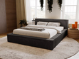 Polsterbett mit Bettkasten und Lattenrost 180x200 Lago Schwarz