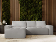 Ecksofa L-Form Links mit Schlaffunktion und Bettkasten Portland Hellgrau