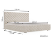 Polsterbett mit Bettkasten und Lattenrost 200x200 Astra Beige