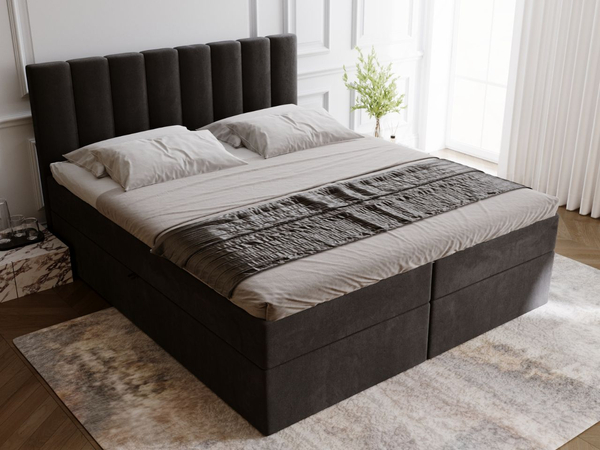 Boxspringbett mit Bettkasten 160x200 Mocca Schwarz