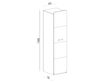 Kleiderschrank mit einer Tür 45 cm, mit Einlegeböden Lindo Weiß, Nash Eiche