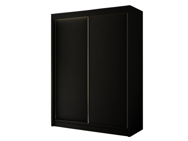 Schiebetürenschrank 150 cm mit LED-Beleuchtung Diano Schwarz