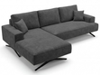 Ecksofa L-Form auf Metallbeinen Leto Links Anthrazit
