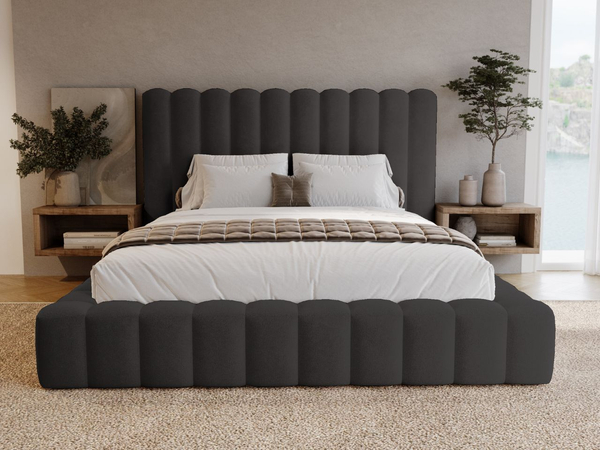Polsterbett mit Bettkasten und Lattenrost 120x200 Rotto Schwarz