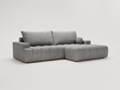 Ecksofa L-Form mit Schlaffunktion und Bettkasten Havi Rechts Grau