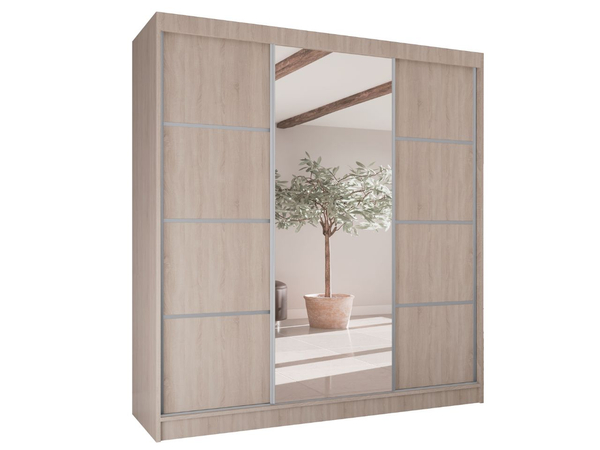 Schiebetürenschrank mit Spiegel 200 cm Vello Eiche Sonoma