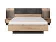 Holzbett mit Kopfteil 160x200 Turia Eiche Artisan, Anthrazit