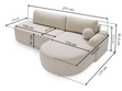 Ecksofa L-Form Links mit Schlaffunktion und Bettkasten Aurio O Hellbraun