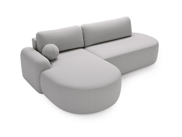 Ecksofa L-Form Links mit Schlaffunktion und Bettkasten Aurio O Grau
