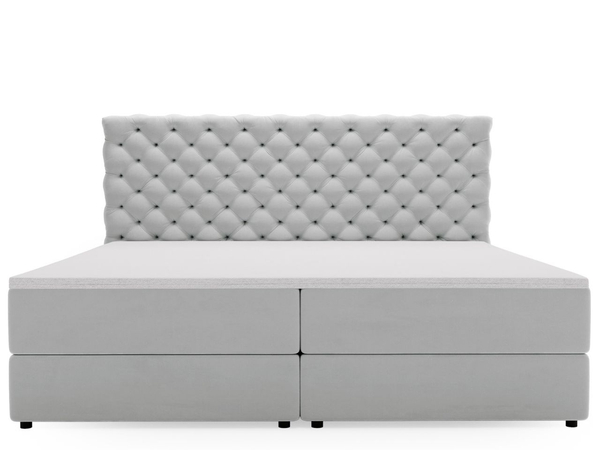 Boxspringbett mit Bettkasten 160x200 Bergamo Hellgrau