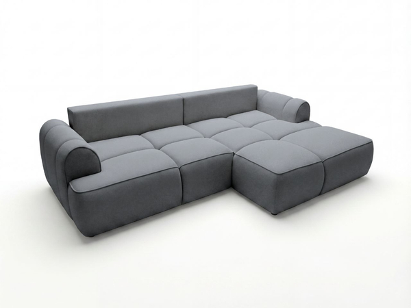 Ecksofa L-Form Rechts mit Schlaffunktion und Bettkasten Bonno Dunkelgrau