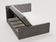 Boxspringbett mit Bettkasten 180x200 Lunaris Dunkelgrau