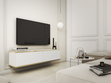 TV-Lowboard Hänge mit Türen 135 cm Diolo Weiß mit glatter Front