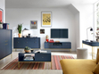 Schminktisch mit Schwarz Metallbeinen Amor Marineblau