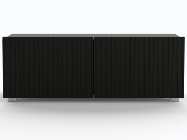 Set mit zwei TV-Lowboard mit Türen 100 cm Kioto Schwarz matt