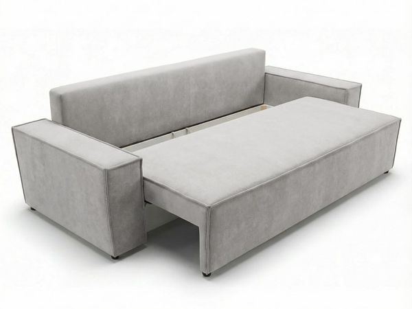 Schlafsofa mit Bettfunktion und Bettkasten Sivra Hellgrau