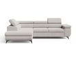 Ecksofa L-Form mit Schlaffunktion und Bettkasten Argon Links Grau