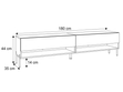 TV-Schrank 180 cm mit LED-Beleuchtung und schwarzen Beinen Aurelie Artisan Eiche