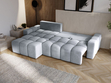 Ecksofa L-Form mit Schlaffunktion und Bettkasten Bresso Hellgrau