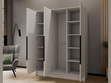 Kleiderschrank 150 cm Perugia Weiß mit schwarzen Griffen