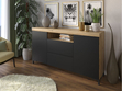 Wohnzimmer-Set im Loft-Stil Asumi Schwarz und Eiche Wotan