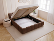 Polsterbett mit Bettkasten und Lattenrost 200x200 Cloud Low Braun