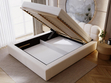 Polsterbett mit Bettkasten und Lattenrost 180x200 Plaza Creme