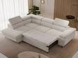 Ecksofa L-Form mit Schlaffunktion und Bettkasten Argon Links Hellbeige