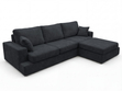 Ecksofa L-Form fürs Wohnzimmer Nesto Rechts Schwarz