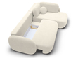 Ecksofa mit Schlaffunktion und Bettkasten Rechts Carino Creme