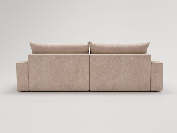 Ecksofa L-Form mit Schlaffunktion und Bettkasten Havi Rechts Beige