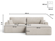 Ecksofa L-Form mit Schlaffunktion und Bettkasten Serene Rechts Dunkelgrau