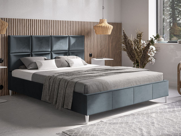 Polsterbett mit Lattenrost 180x200 Luxe Dunkelgrau