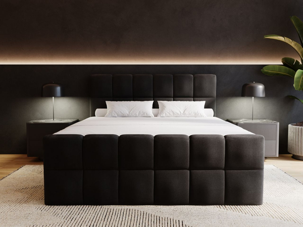 Boxspringbett mit Bettkasten 180x200 Alicante Schwarz