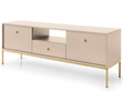 TV-Lowboard mit Schublade und Türen mit Golden Metallbeinen Amor Beige